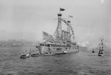 CONNECTICUT U.S.N. saluting MAYFLOWER, 1914. Creator: Bain News Service