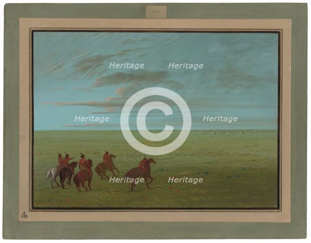 Connibos Starting for Wild Horses, 1854/1869. Creator: George Catlin.