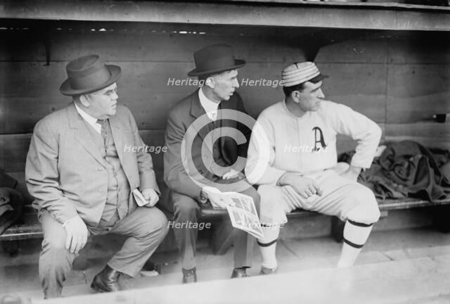 Connie Mack & Ira Thomas (coach), Philadelphia AL (baseball), 1914. Creator: Bain News Service.