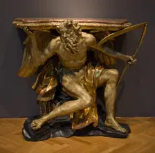 Console Table Depicting Chronos, or Father Time (top), c. 1700. Creator: Unknown