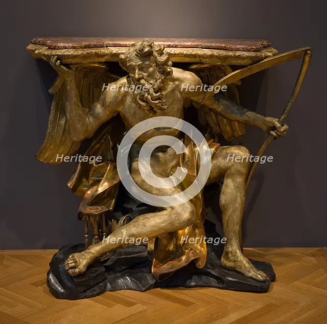 Console Table Depicting Chronos, or Father Time (top), c. 1700. Creator: Unknown.