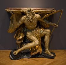 Console Table Depicting Chronos, or Father Time (top), c. 1700. Creator: Unknown