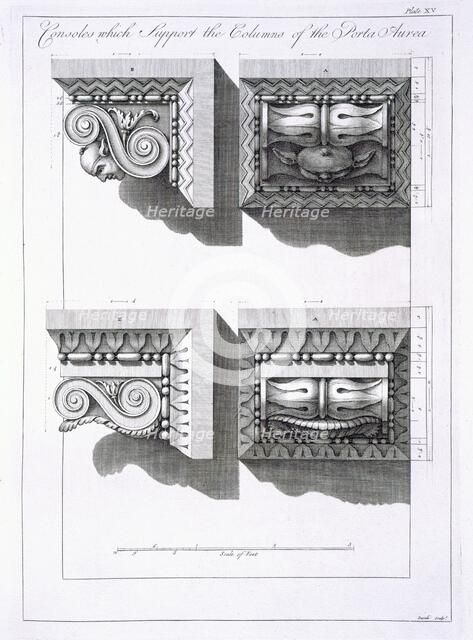 Consoles which support columns of the Porta Aurea, pub. 1764. Creator: Robert Adam (1728-92).