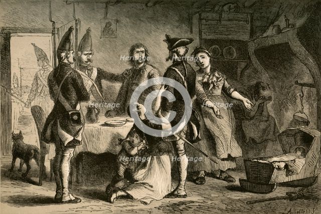 'Conscription of German Soldiers for Service in America', (1877). Creator: Albert Bobbett.