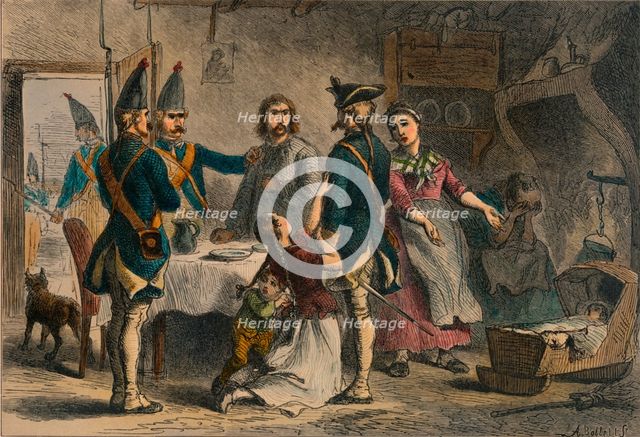 Conscription of German Soldiers for Service in America, c19th century. Artist: A Bobbell
