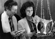 Consecration of a new Ner Tamid at Kingston Liberal Synagogue, 1985. Creator: Unknown