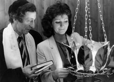Consecration of a new Ner Tamid at Kingston Liberal Synagogue, 1985. Creator: Unknown