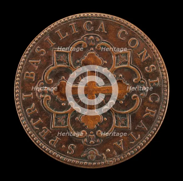 Consecration of St. Peter's (Botonée Cross in Quatrefoil Design) [reverse], 1628. Creator: Gasparo Mola.