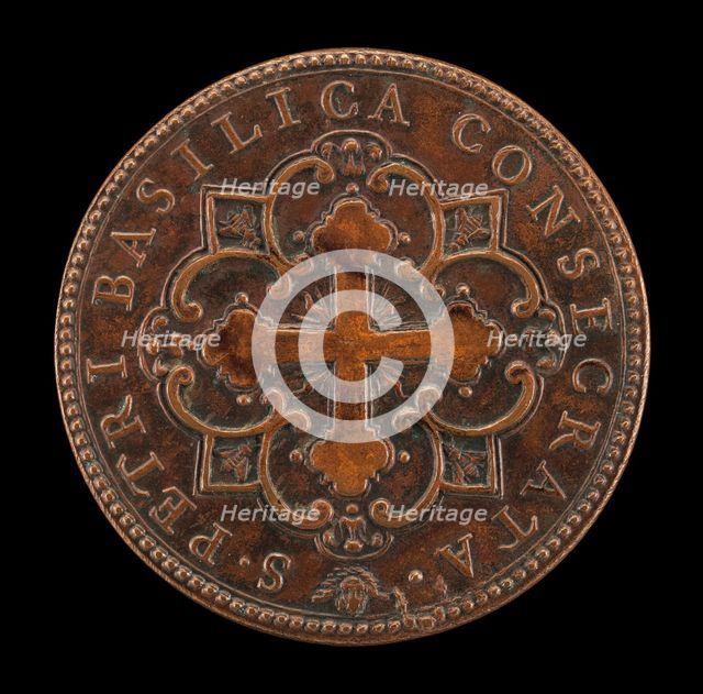 Consecration of St. Peter's (Botonée Cross in Quatrefoil Design) [reverse], 1628. Creator: Gasparo Mola.