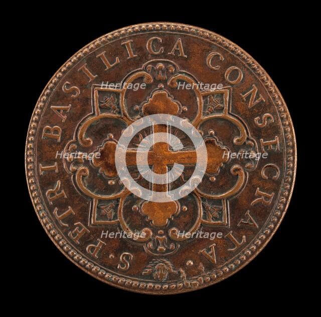 Consecration of St. Peter's (Botonée Cross in Quatrefoil Design) [reverse], 1628. Creator: Gasparo Mola.