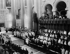 Consecration of the choir and the two chapels of the Cathedral of St. John the Divine, c1911. Creator: Frances Benjamin Johnston