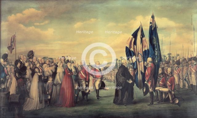 Consecration of the Colours of the 3rd Regiment of Royal East India Volunteers, c1800-c1826. Creator: Henry Matthews.