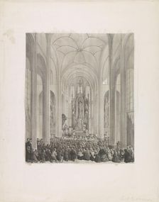 Consecration of the Roman Catholic Church in Overveen, 1856. Creator: Anon