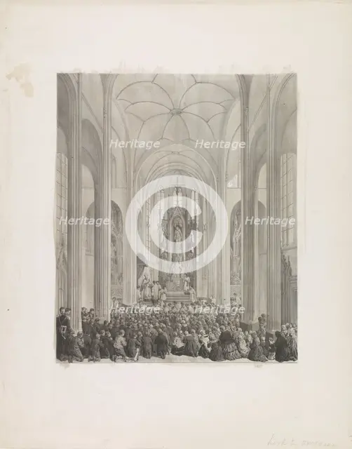 Consecration of the Roman Catholic Church in Overveen, 1856. Creator: Anon.
