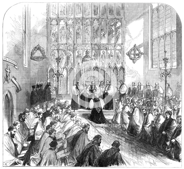 Consecration of the Suffragan Bishop of Nottingham, 1870. Creator: C. R..