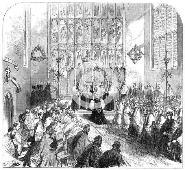 Consecration of the Suffragan Bishop of Nottingham, 1870. Creator: C. R..