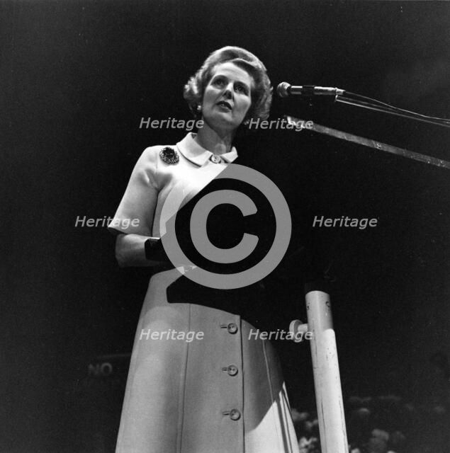 Conservative Leader, Margaret Thatcher, at Ford Lecture to Youth, 17th Annual Lecture, 1971. Artist: Henry Grant