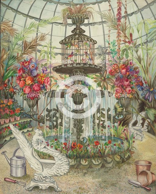 Conservatory Fountain, c. 1938. Creator: Perkins Harnly.