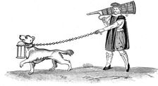 Constable of the Watch with his dog from Much Ado About Nothing Act3 Sc3, 17th century