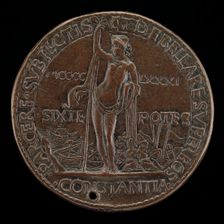 Constancy with Turkish Captives [reverse], 1481. Creator: Andrea Guacialoti