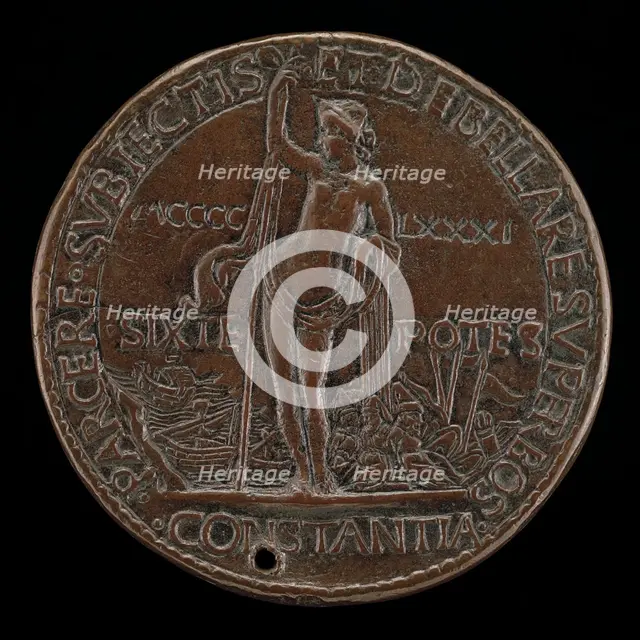 Constancy with Turkish Captives [reverse], 1481. Creator: Andrea Guacialoti.