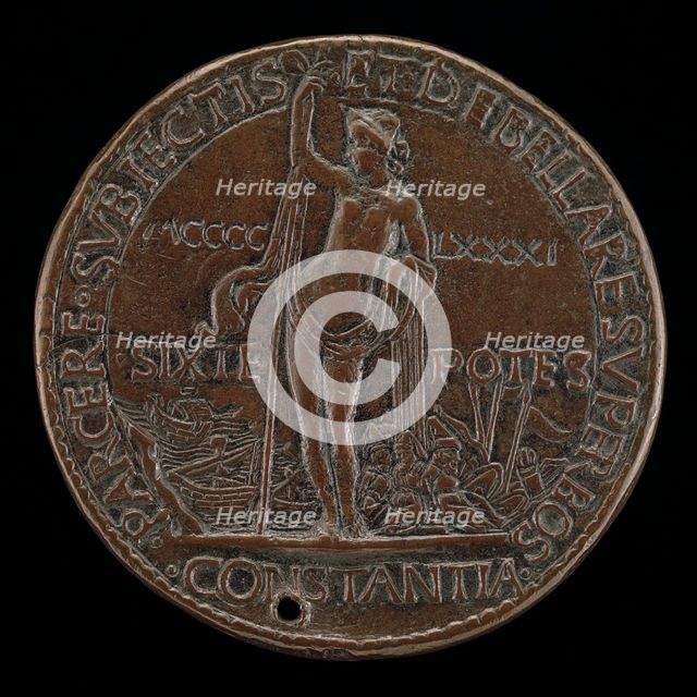 Constancy with Turkish Captives [reverse], 1481. Creator: Andrea Guacialoti.