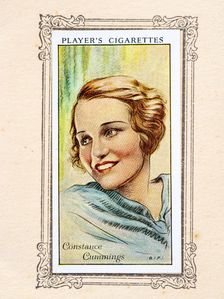 Constance Cummings Collectables Picture of movie stars that came with the Players cigarette packet, Creator: Unknown
