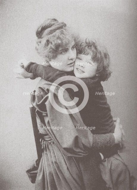 Constance Wilde with son Cyril. Artist: Anonymous  
