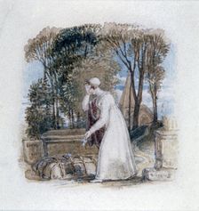 Constantia at the Grave of Theodosius 19th century. Artist: Thomas Uwins