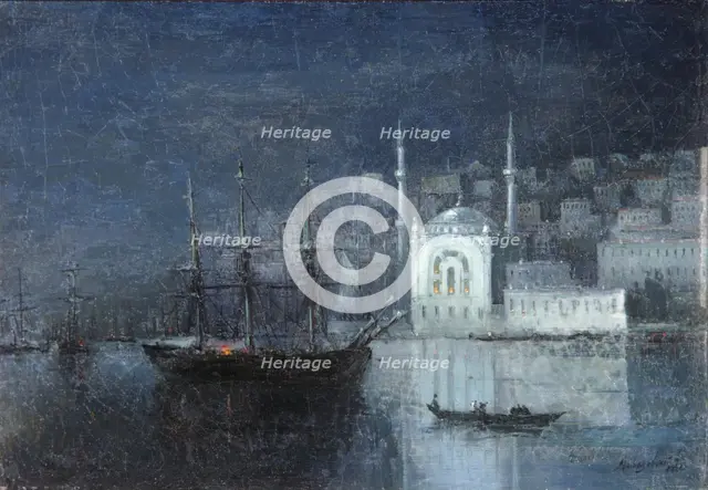 Constantinople by night, 1886. Artist: Aivazovsky, Ivan Konstantinovich (1817-1900)