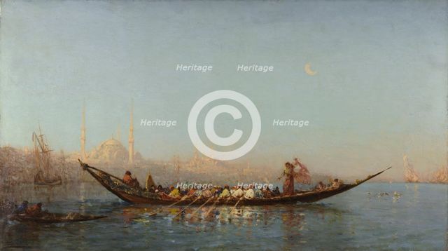 Constantinople, le caïque de la sultane, between 1880 and 1890. Creator: Felix Francois Georges Philibert Ziem.