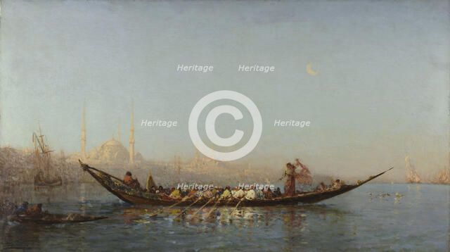Constantinople, le caïque de la sultane, between 1880 and 1890. Creator: Felix Francois Georges Philibert Ziem.