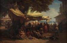 Constantinople market, 1868. Creator: Alois Schonn