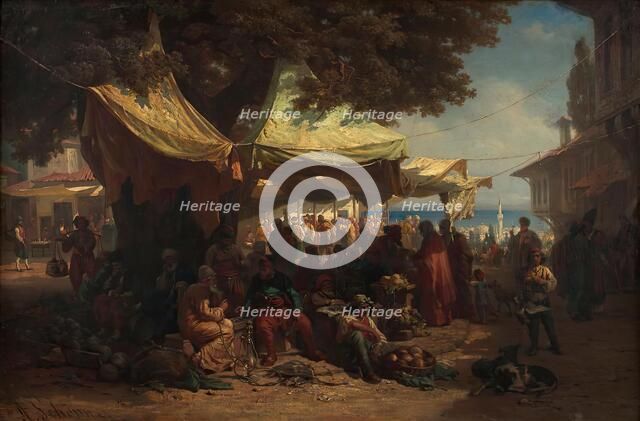 Constantinople market, 1868. Creator: Alois Schonn.