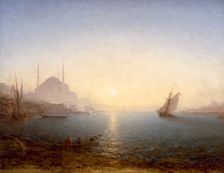 Constantinople, Sainte-Sophie au soleil levant, between 1870 and 1890. Creator: Felix Francois Georges Philibert Ziem