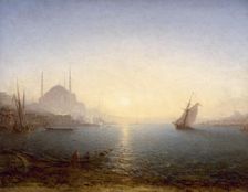 Constantinople, Sainte-Sophie au soleil levant, between 1870 and 1890. Creator: Felix Francois Georges Philibert Ziem