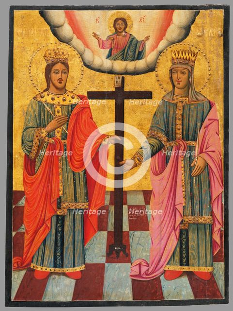 Constantine and Helena (icon), 1812-1818. Creator: Unknown.