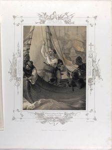 Constantine Kanaris destroys by fire three Turkish ships of the line at Tchesme (From the Album of G Artist: Hess, Peter von (1792–1871)