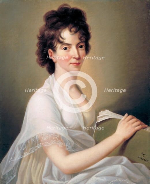 Constanze Mozart née Weber (1763–1842), W.A. Mozart's wife, 1802. Artist: Hansen, Hans (1769-1828)