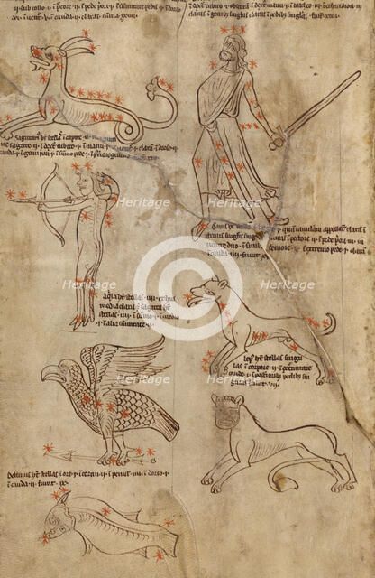 Constellation Diagrams, early 13th century. Creator: Unknown.