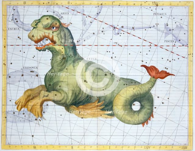 Constellation of Cetus (the Whale), 1729. Creator: Unknown.