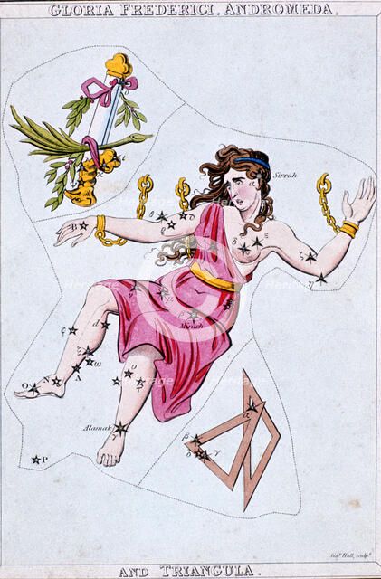 Constellations of Andromeda and Triangula, c1820. Artist: Sidney Hall