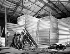 Constructing a new grain silo in Navenby, Lincolnshire, 1962. Creator: Michael Walters