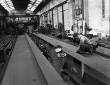 Constructing an overhead crane, Wombwell Foundry, near Barnsley, South Yorkshire, 1963. Creator: Michael Walters