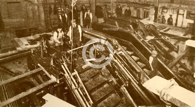 'Constructing Escalators at the Bank Station, London', c1930. Creator: Unknown.