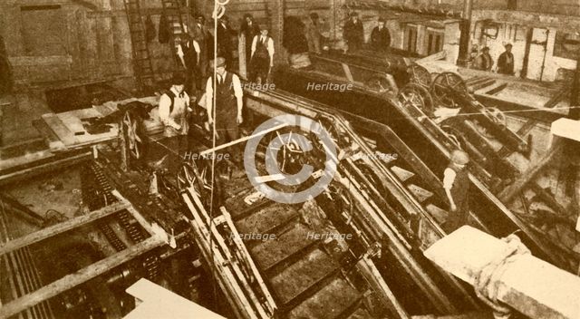 'Constructing Escalators at the Bank Station, London', c1930. Creator: Unknown.