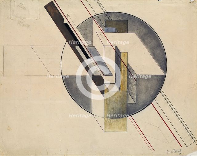 Construction, 1921. Artist: Klutsis, Gustav (1895-1938)