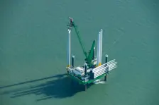 Construction of new wind turbine at Kentish Flats Offshore Wind Farm, 2015. Creator: Historic England