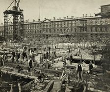Construction of New Government Offices, Great George Street, Westminster, London, 1902 Artist: SB Bolas & Co