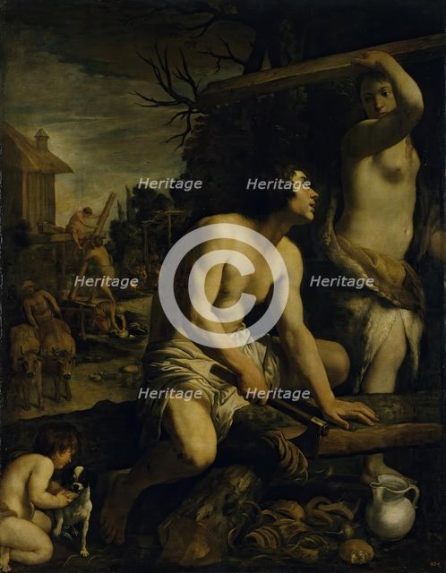 Construction of Noah's Ark, 1608. Creator: Guido Reni.